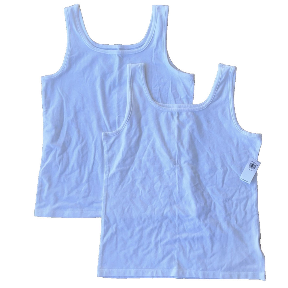 NEW Old Navy White Tank Tops Girls Size XXL (18) Lot of TWO Basic Layering - Picture 1 of 6